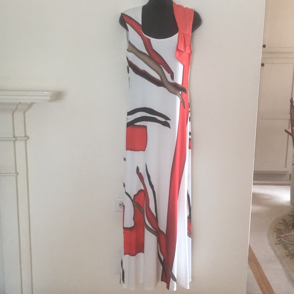 GENESE Double Lined Abstract Maxi Dress.